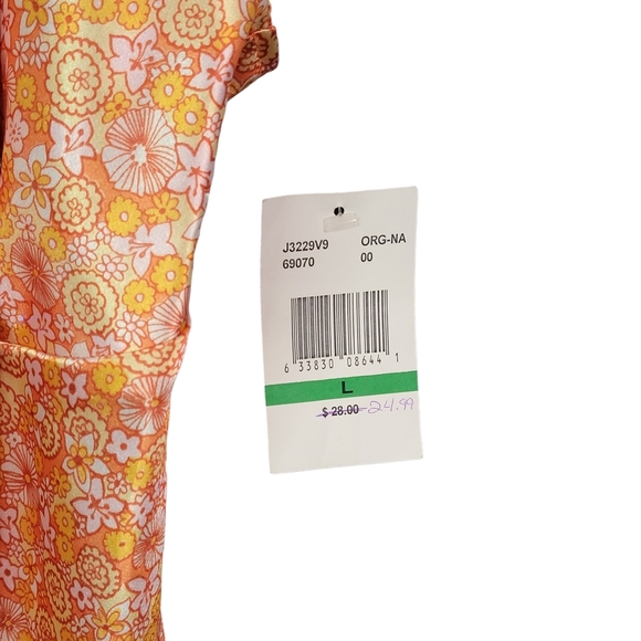 Eyeshadow Vintage Y2K Silky Feel Orange Lace Trim Floral Babygirl Camisole L - Picture 9 of 16